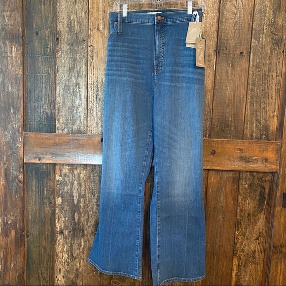 Madewell NWT Women’s Sz 37 Blue Cali Demi Boot High Rise Tall Jeans - Picture 2 of 9